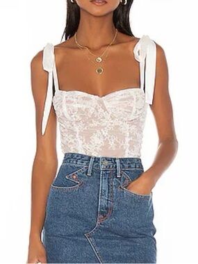 For Love & Lemons Lace Bustier Top